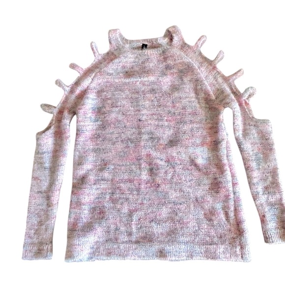 Banjara Strappy Sleeve Light Spring Summer Sweater Marled Strappy Blush Pink Top - Picture 11 of 11